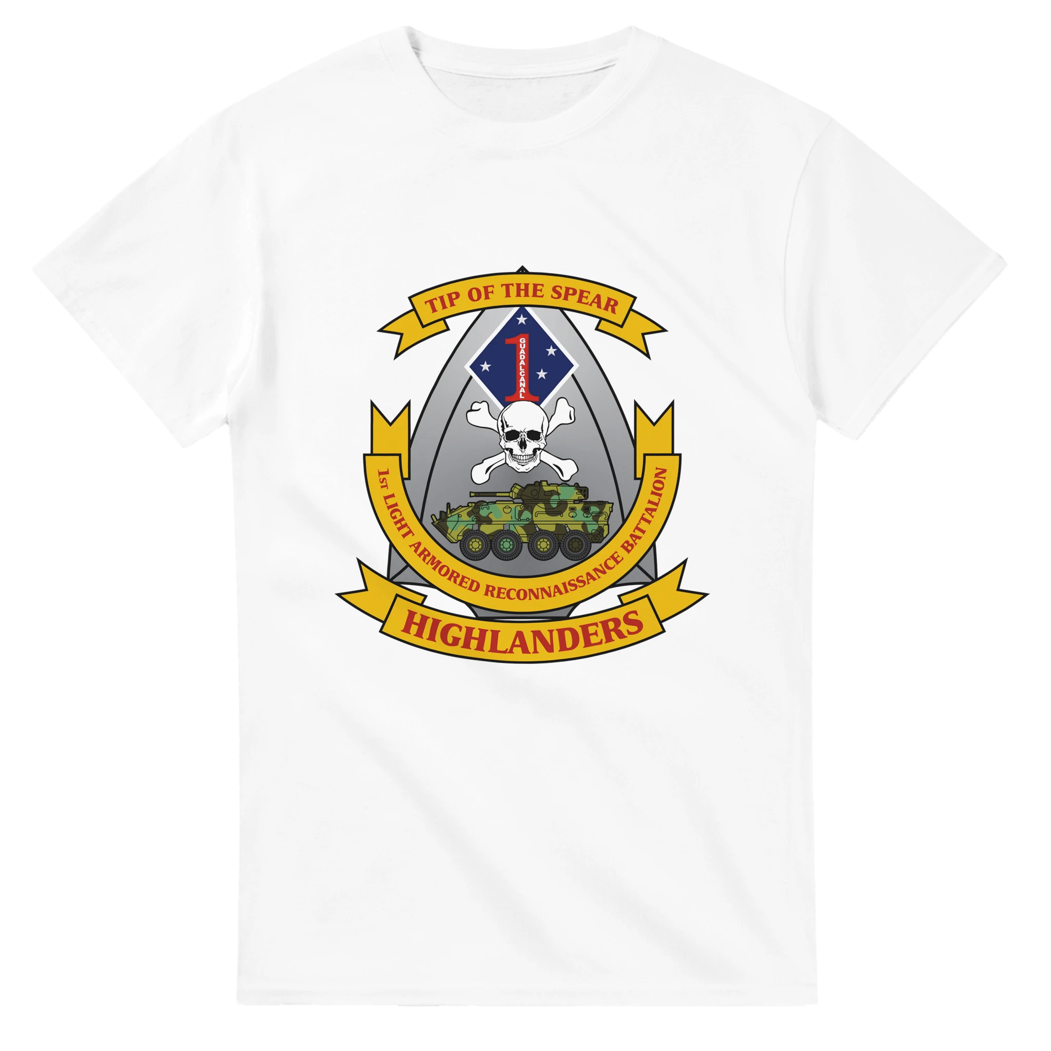 1st LAR Battalion “Highlanders” T-Shirt – USMC Light Armored Reconnaissance Tribute Tee - US Marines, T-Shirts