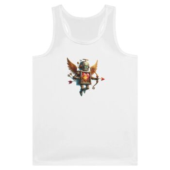 Valentine Robot Cupid Tee – Where Tech Meets Tender        Performance Womens Tank Top - Valentine's day, T-Shirts