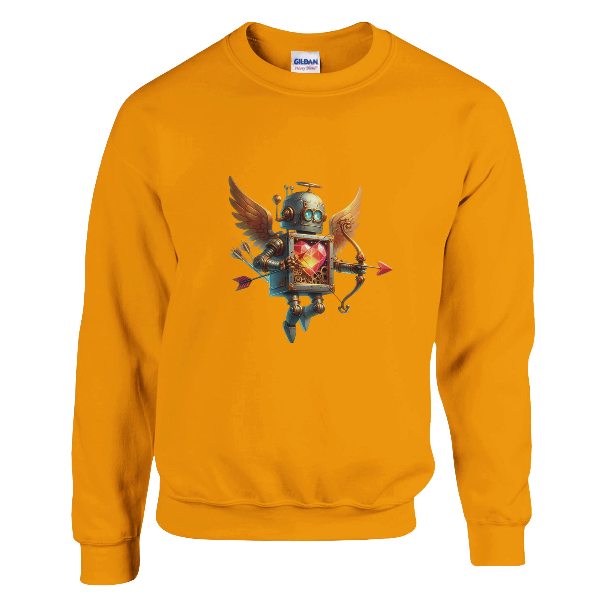 Valentine Robot Cupid Tee – Where Tech Meets Tender Classic Unisex Crewneck Sweatshirt | Gildan® 18000 - Valentine's day, Hoodies