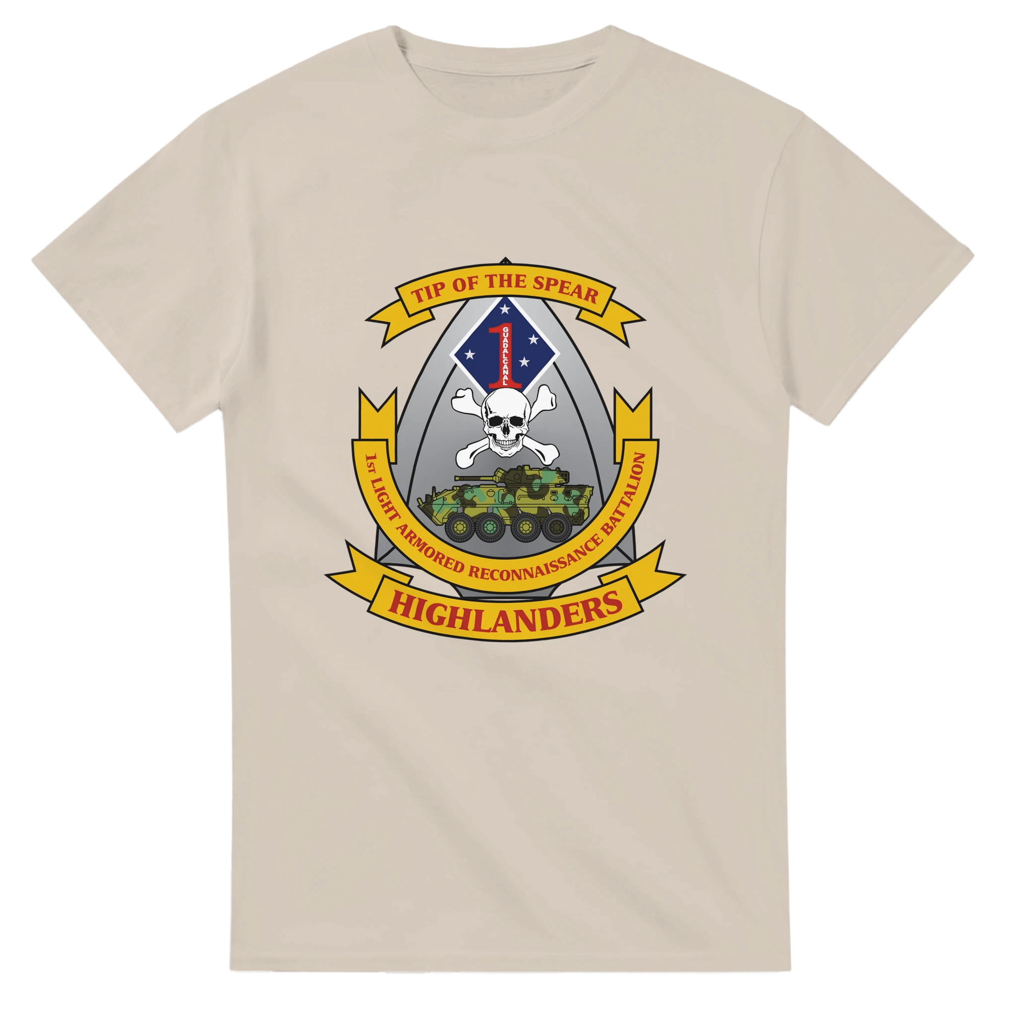 1st LAR Battalion “Highlanders” T-Shirt – USMC Light Armored Reconnaissance Tribute Tee - US Marines, T-Shirts