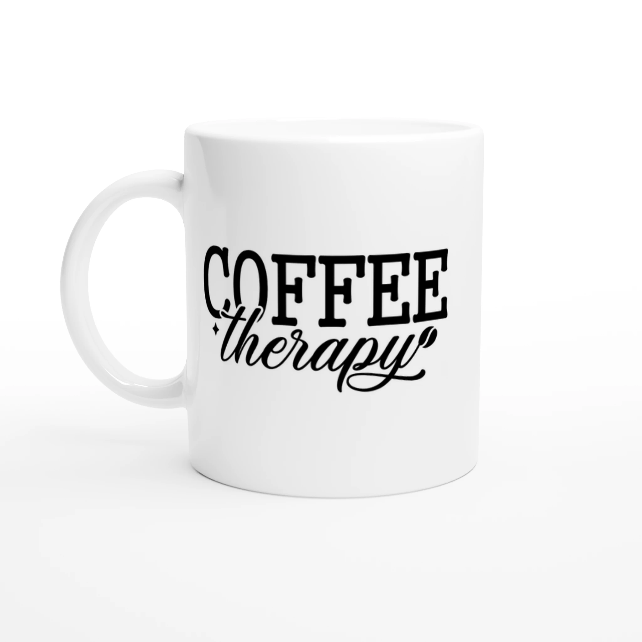 Coffee Therapy 11oz Ceramic Mug - Funny Quotes, Mugs