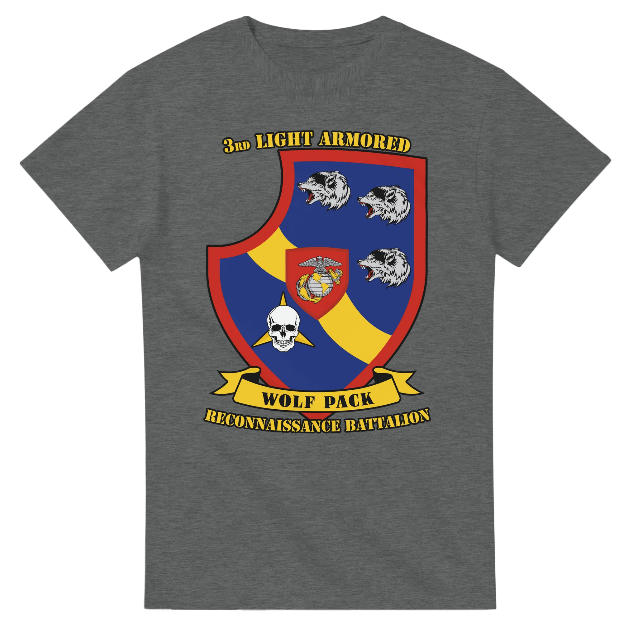 3rd Light Armored Recon Battalion “Wolfpack” T-Shirt – USMC LAR Tribute Tee for 3rd LAR Marines - US Marines, T-Shirts
