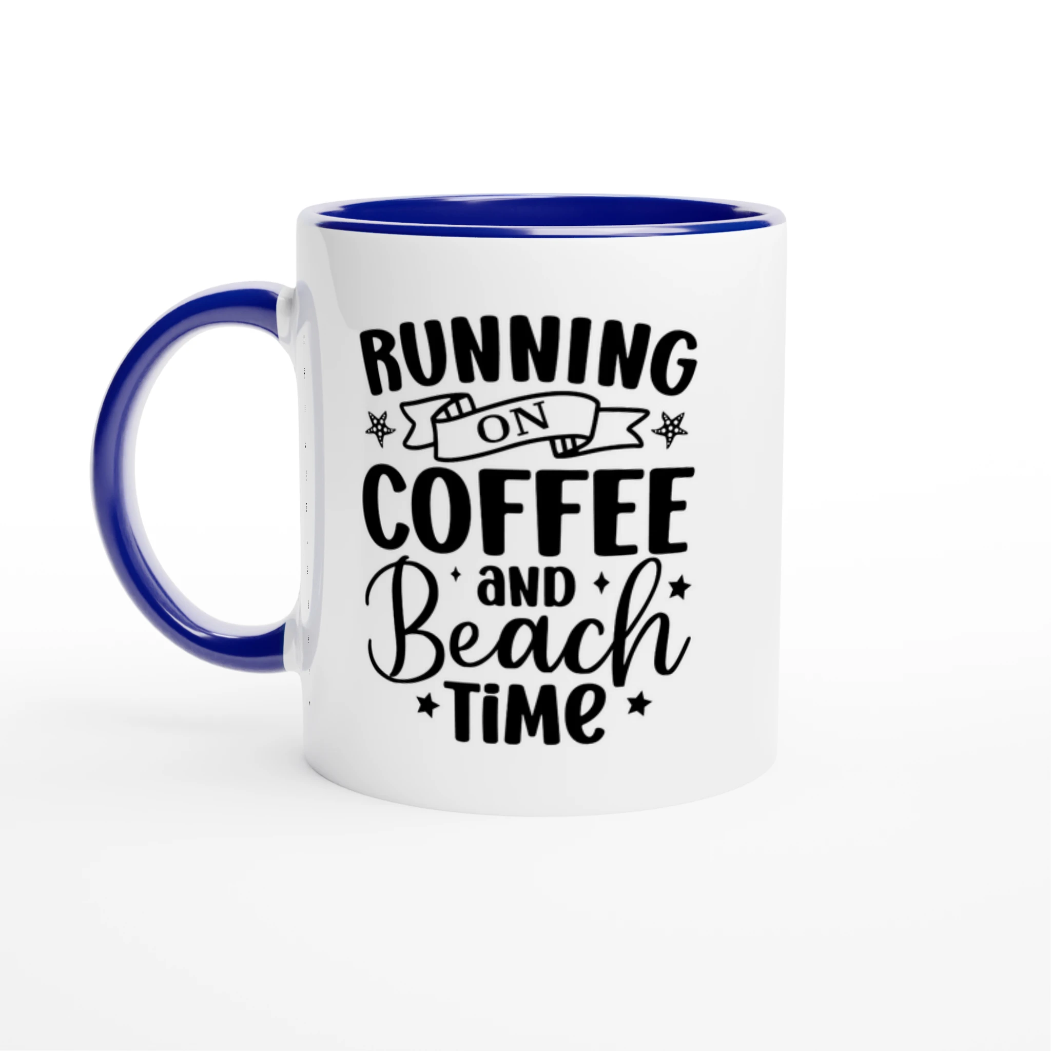 Running on Coffee & Beach Time 11oz Ceramic Mug - Mugs