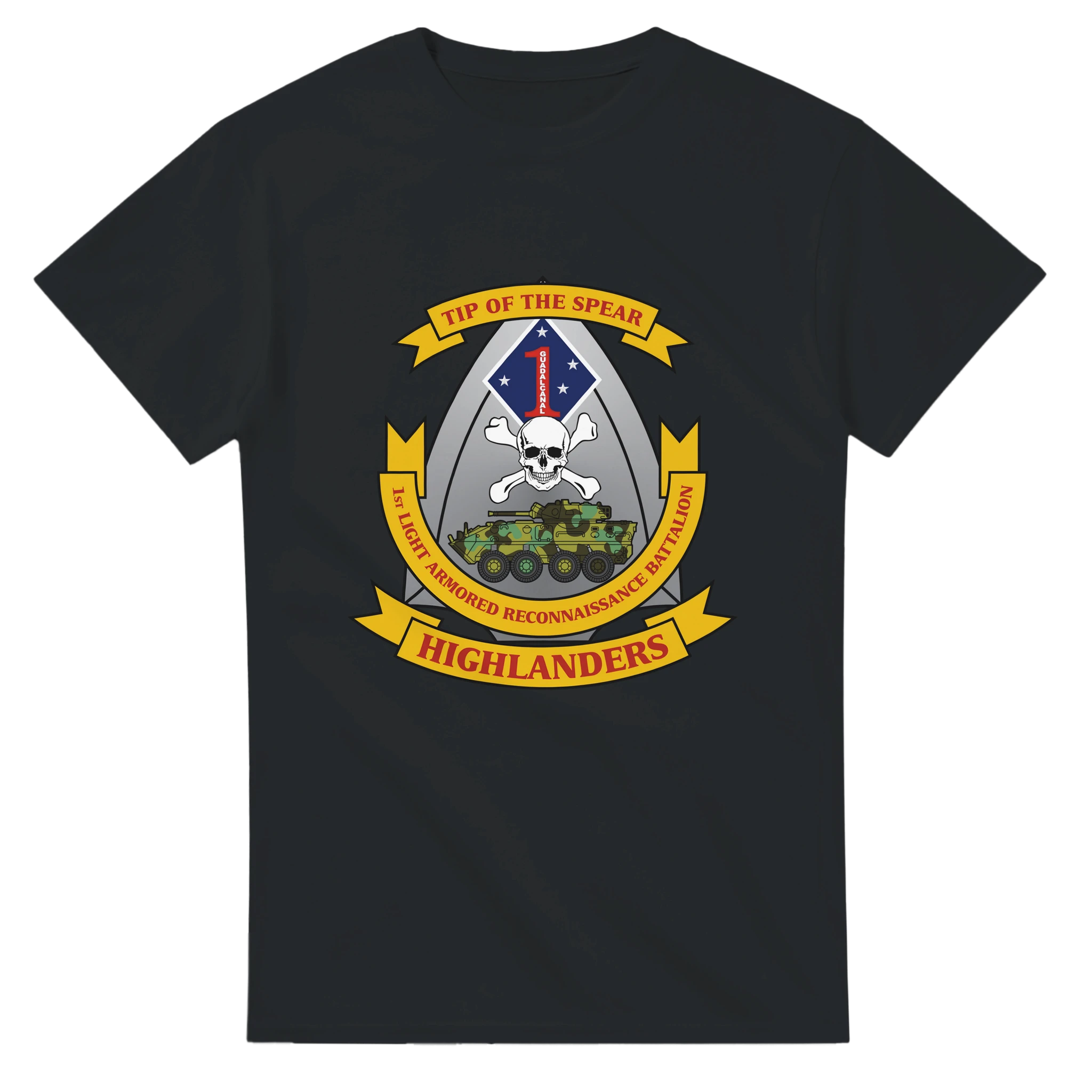 1st LAR Battalion “Highlanders” T-Shirt – USMC Light Armored Reconnaissance Tribute Tee - US Marines, T-Shirts