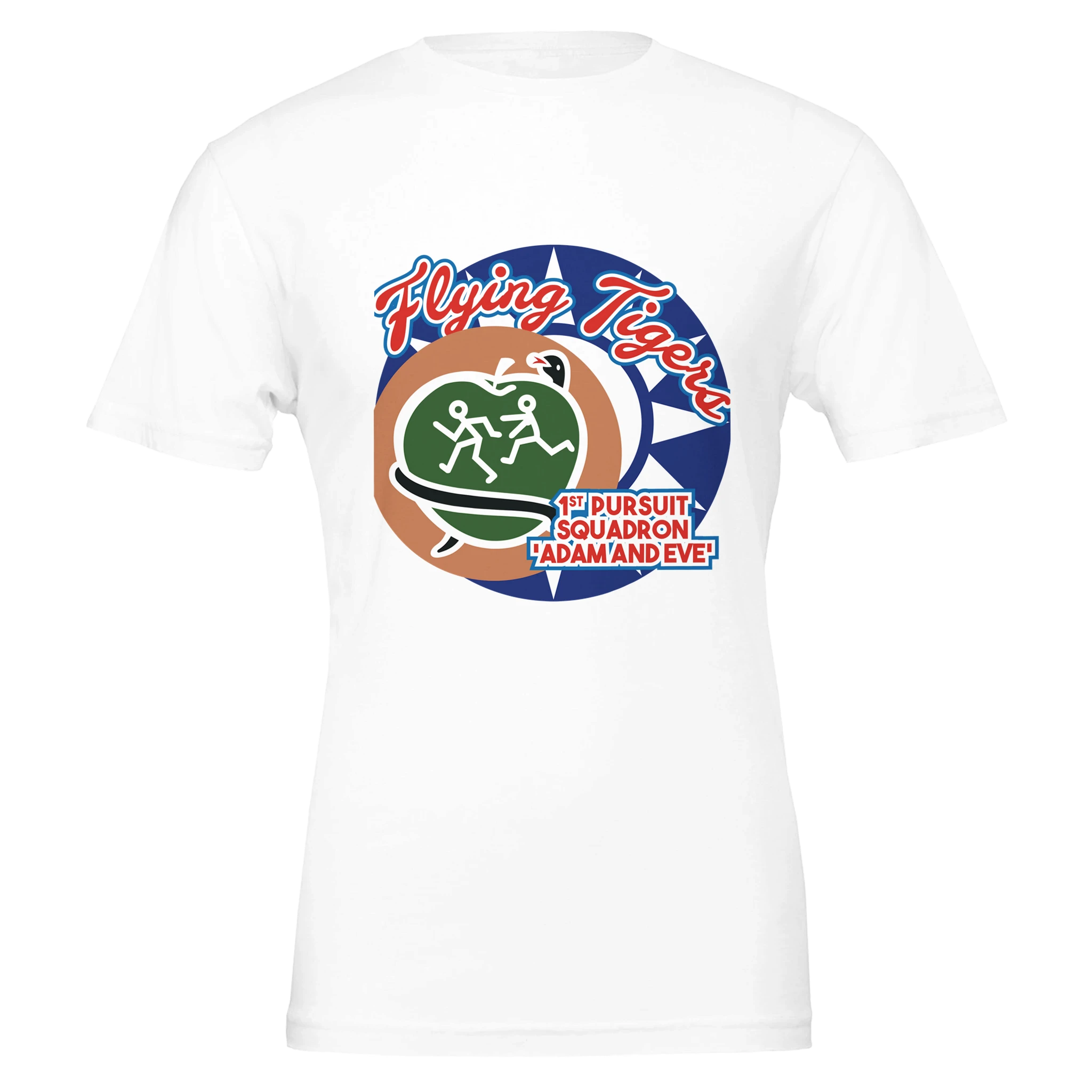 Retro ‘Flying Tigers’ Adam & Eve Graphic Tee | Premium Unisex Crewneck T-shirt | - US Air Force, T-Shirts