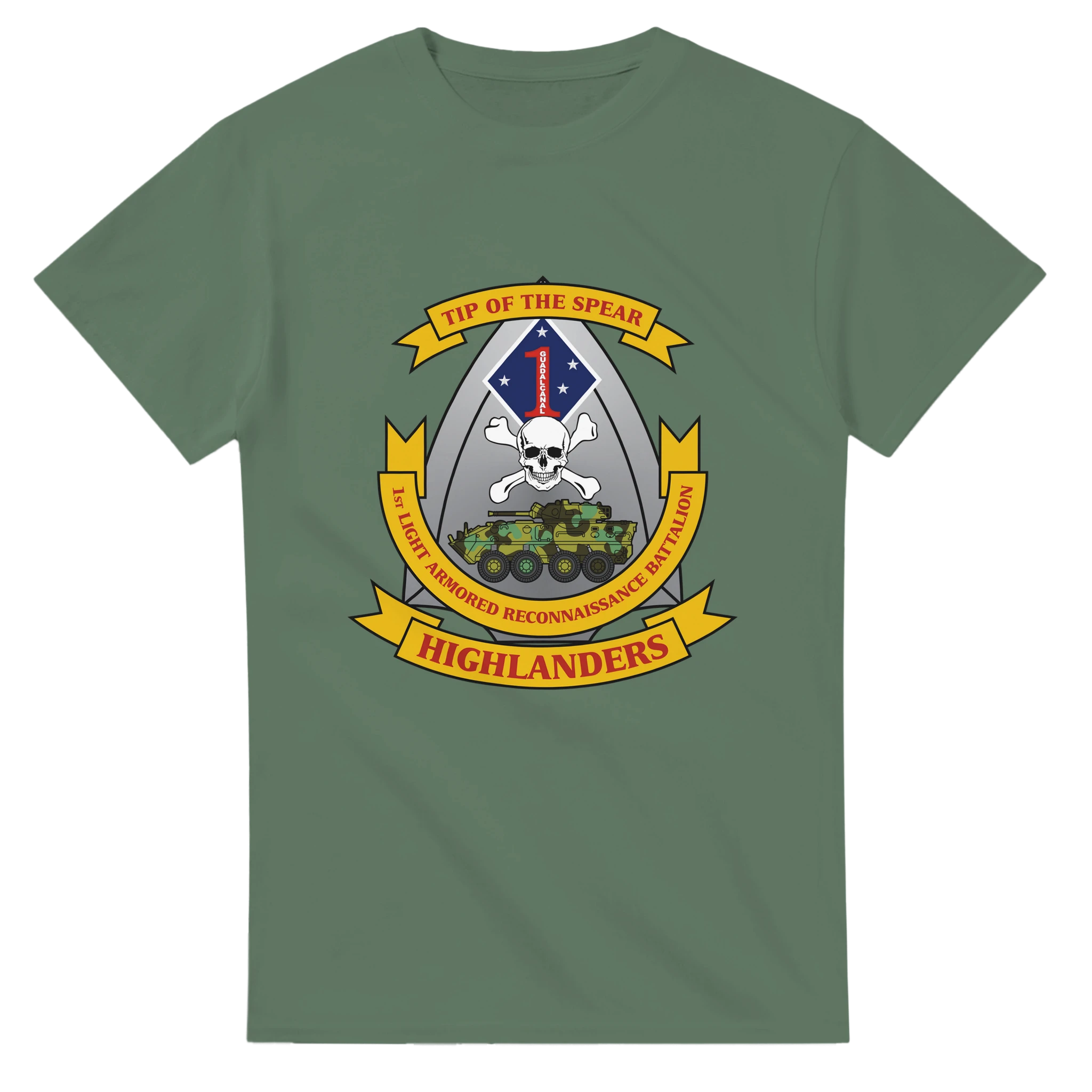 1st LAR Battalion “Highlanders” T-Shirt – USMC Light Armored Reconnaissance Tribute Tee - US Marines, T-Shirts