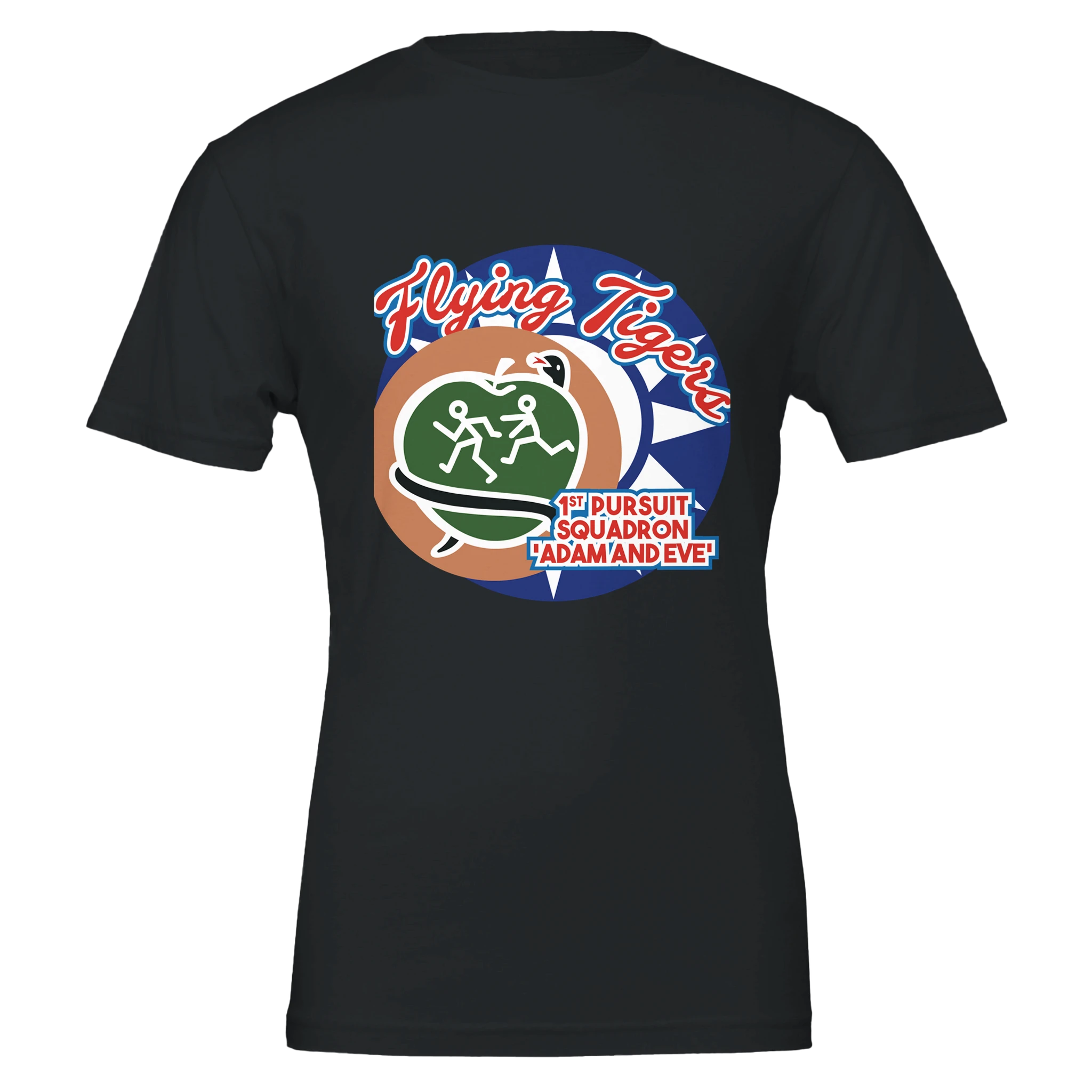 Retro ‘Flying Tigers’ Adam & Eve Graphic Tee | Premium Unisex Crewneck T-shirt | - US Air Force, T-Shirts