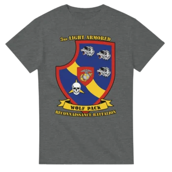 3rd Light Armored Recon Battalion “Wolfpack” T-Shirt – USMC LAR Tribute Tee for 3rd LAR Marines - US Marines, T-Shirts