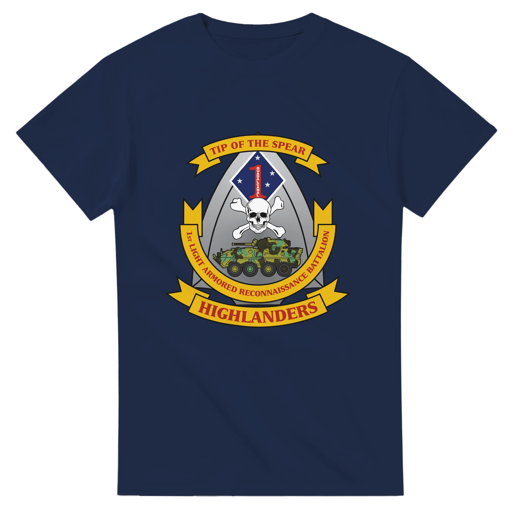 1st LAR Battalion “Highlanders” T-Shirt – USMC Light Armored Reconnaissance Tribute Tee - US Marines, T-Shirts