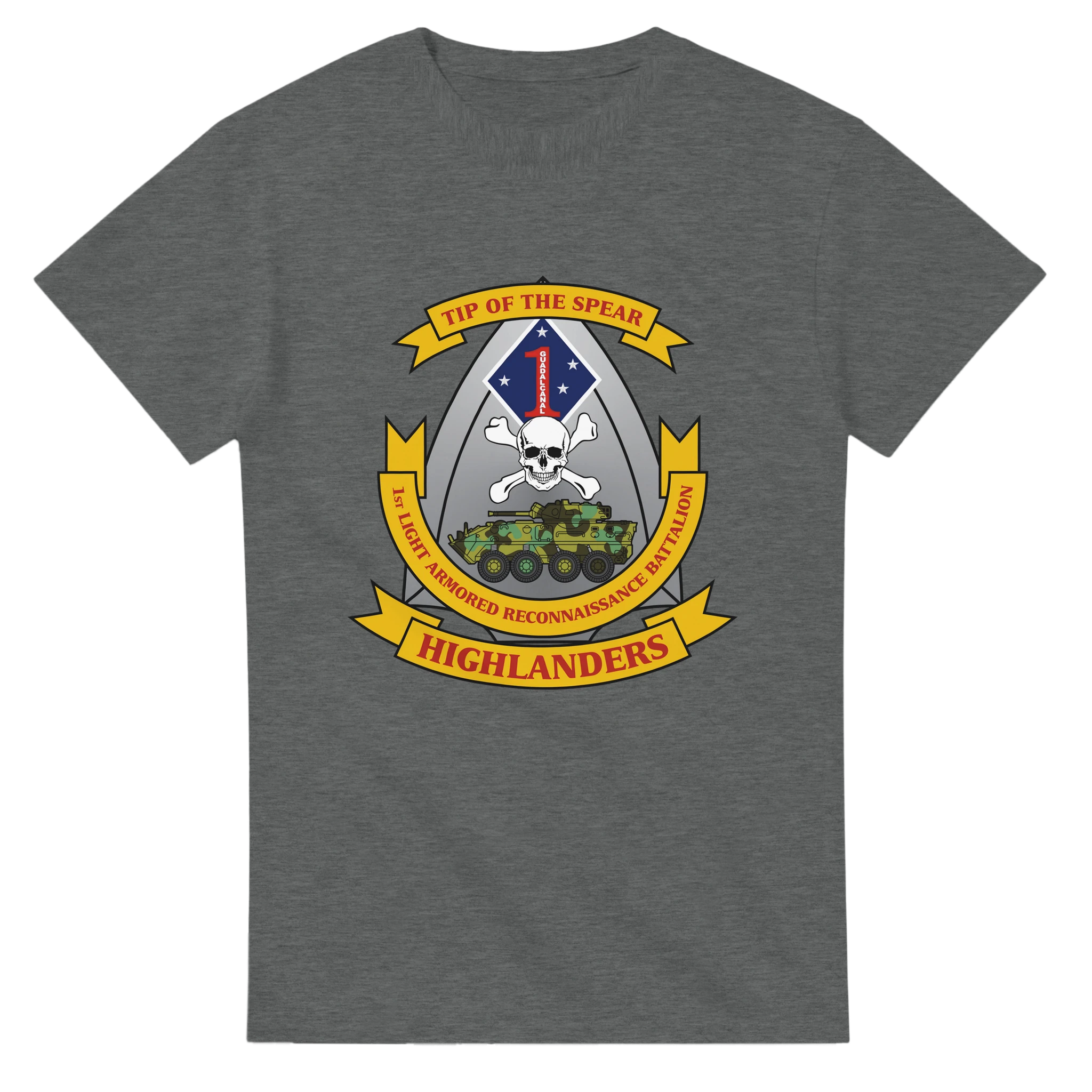 1st LAR Battalion “Highlanders” T-Shirt – USMC Light Armored Reconnaissance Tribute Tee - US Marines, T-Shirts