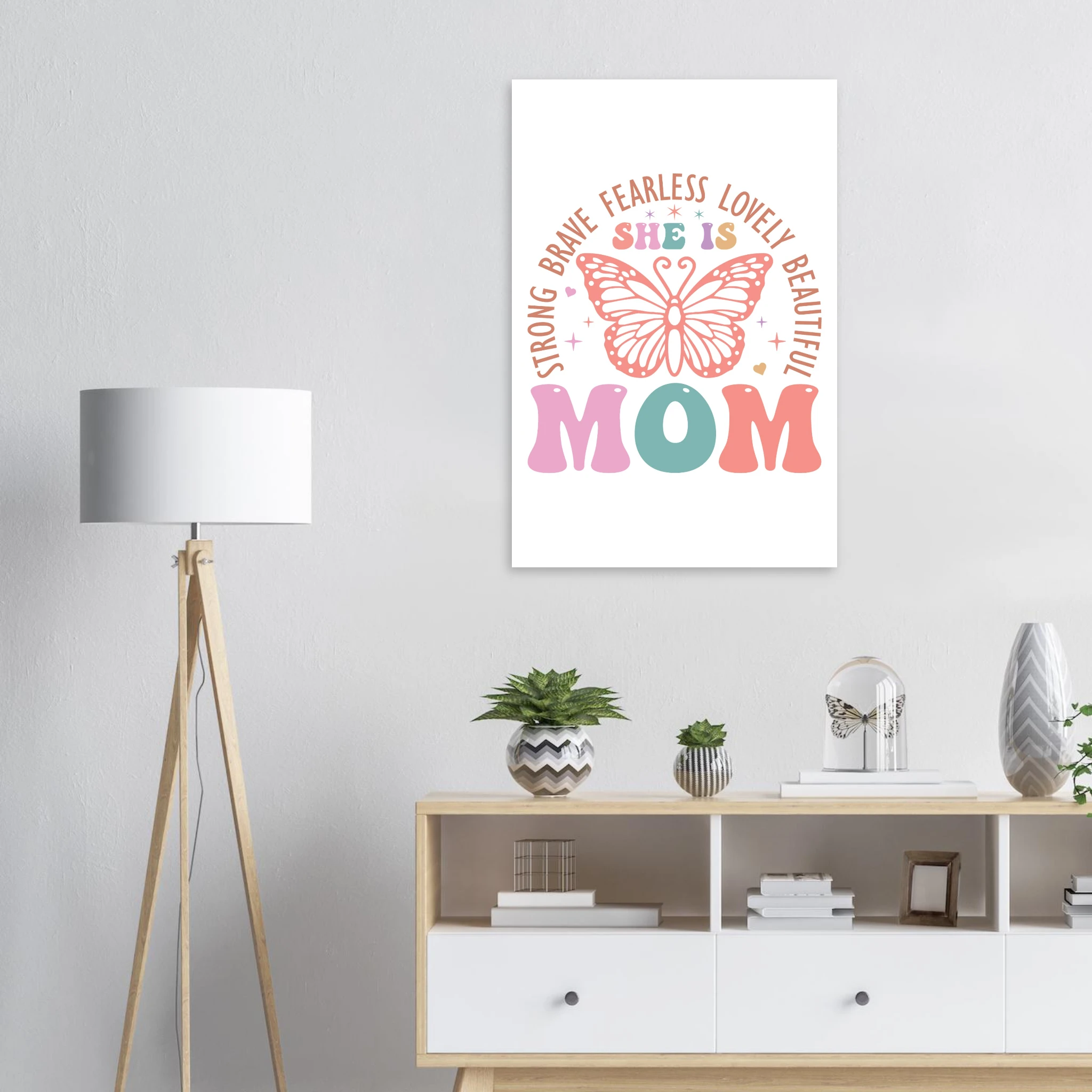 She Is Strong, Brave, Fearless Mom – Classic Semi-Glossy Paper Poster - For Moms, Canvas & Posters