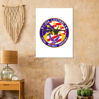 F 35A 1 Art Poster | Vibrant Wall Art Print - US Air Force, Canvas & Posters