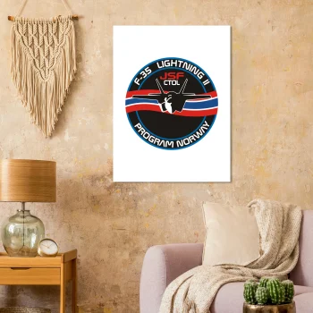 F 35 Norway Art Poster | Bold Nordic Wall Art Print - US Air Force, Canvas & Posters