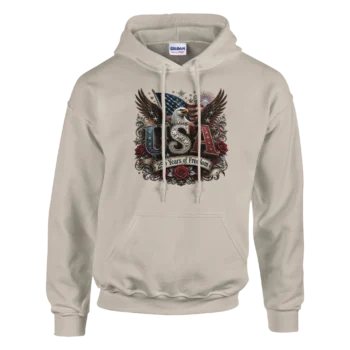 250 Years Freedom Patriotic Hoodie 1776-2026 - All Apparel & Gifts, 4th of July Patriotic Shirts & Gifts, Hoodies