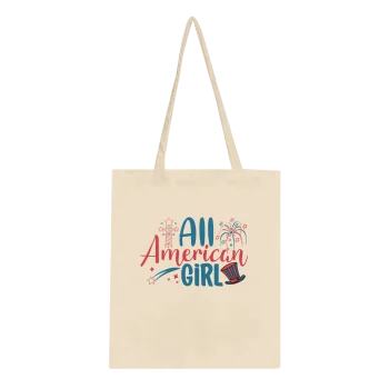 All American Girl Canvas Tote Bag | Sturdy & Spacious - Patriotic, Tote bag