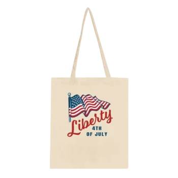 4 July Canvas Tote Bag - Patriotic Reusable Shopper - All Apparel & Gifts, 4th of July Patriotic Shirts & Gifts, Tote bag