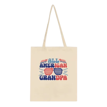 All American Grandpa 01 Canvas Tote Bag - Patriotic, Tote bag
