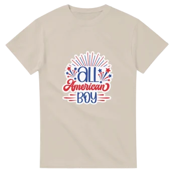 All American Boy 01 Graphic T-Shirt | Bold Design Tee - Patriotic, T-Shirts