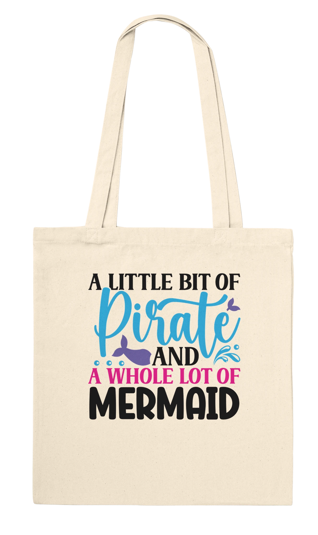 Pirate Mermaid Canvas Tote Bag - All Apparel & Gifts, Funny Quotes, Tote bag