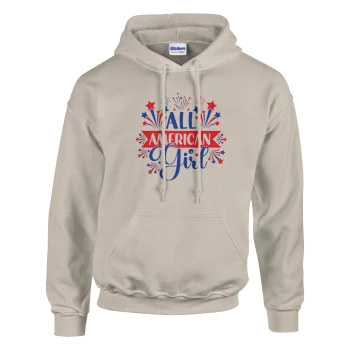 All American Girl Hoodie | Cozy Pullover Sweatshirt - Patriotic, Hoodies
