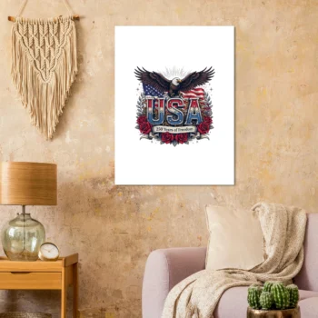 250 Years Freedom Patriotic USA 1776 2026 Poster - All Apparel & Gifts, Canvas & Posters, 4th of July Patriotic Shirts & Gifts