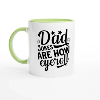 Dad Jokes Eyeroll Ceramic Coffee Mug 11oz - Funny Quotes, Mugs