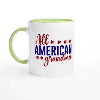 All American Grandma 2 Coffee Mug | 11oz Ceramic - Patriotic, Mugs