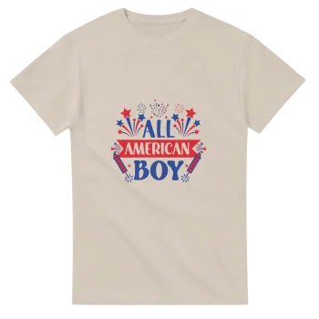 All American Boy 01 Graphic T-Shirt | Bold Print Tee - Patriotic, T-Shirts