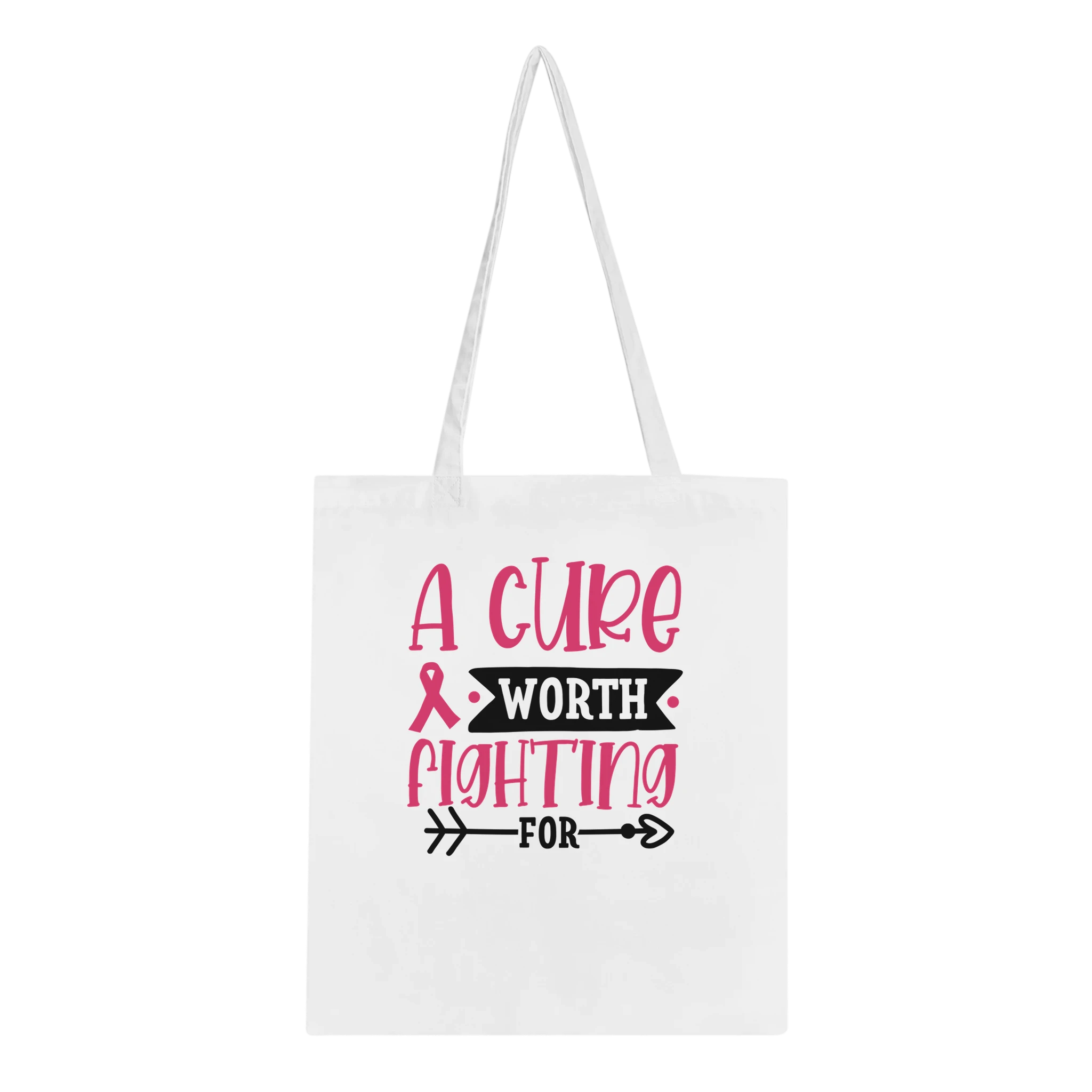 A Cure Worth Fighting For Canvas Tote Bag - All Apparel & Gifts, Funny Quotes, Tote bag