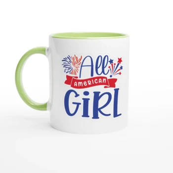 All American Girl Coffee Mug - 11oz Ceramic - For Women, Mugs