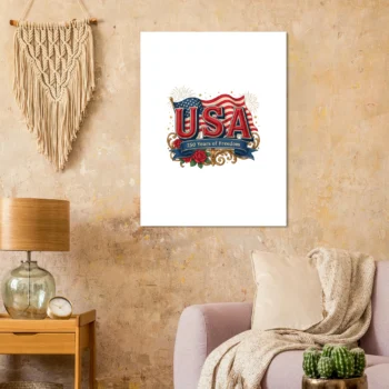 250 Years Freedom Patriotic 1776-2026 Art Print - All Apparel & Gifts, Canvas & Posters, 4th of July Patriotic Shirts & Gifts