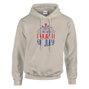 My First Fourth of July Hoodie | Patriotic Kids Pullover - 4th of July Patriotic Shirts & Gifts, Hoodies