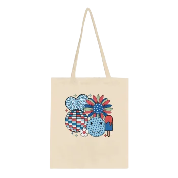 4th of July Canvas Tote Bag - Patriotic Design - 4th of July Patriotic Shirts & Gifts, Tote bag