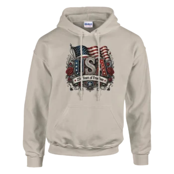 250 Years Freedom Patriotic Hoodie 1776-2026 - All Apparel & Gifts, 4th of July Patriotic Shirts & Gifts, Hoodies