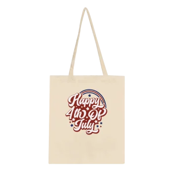 Happy 4th of July Canvas Tote Bag | Patriotic Design - 4th of July Patriotic Shirts & Gifts, Tote bag