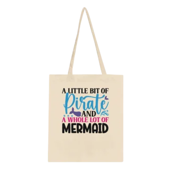Pirate Mermaid Canvas Tote Bag - All Apparel & Gifts, Funny Quotes, Tote bag