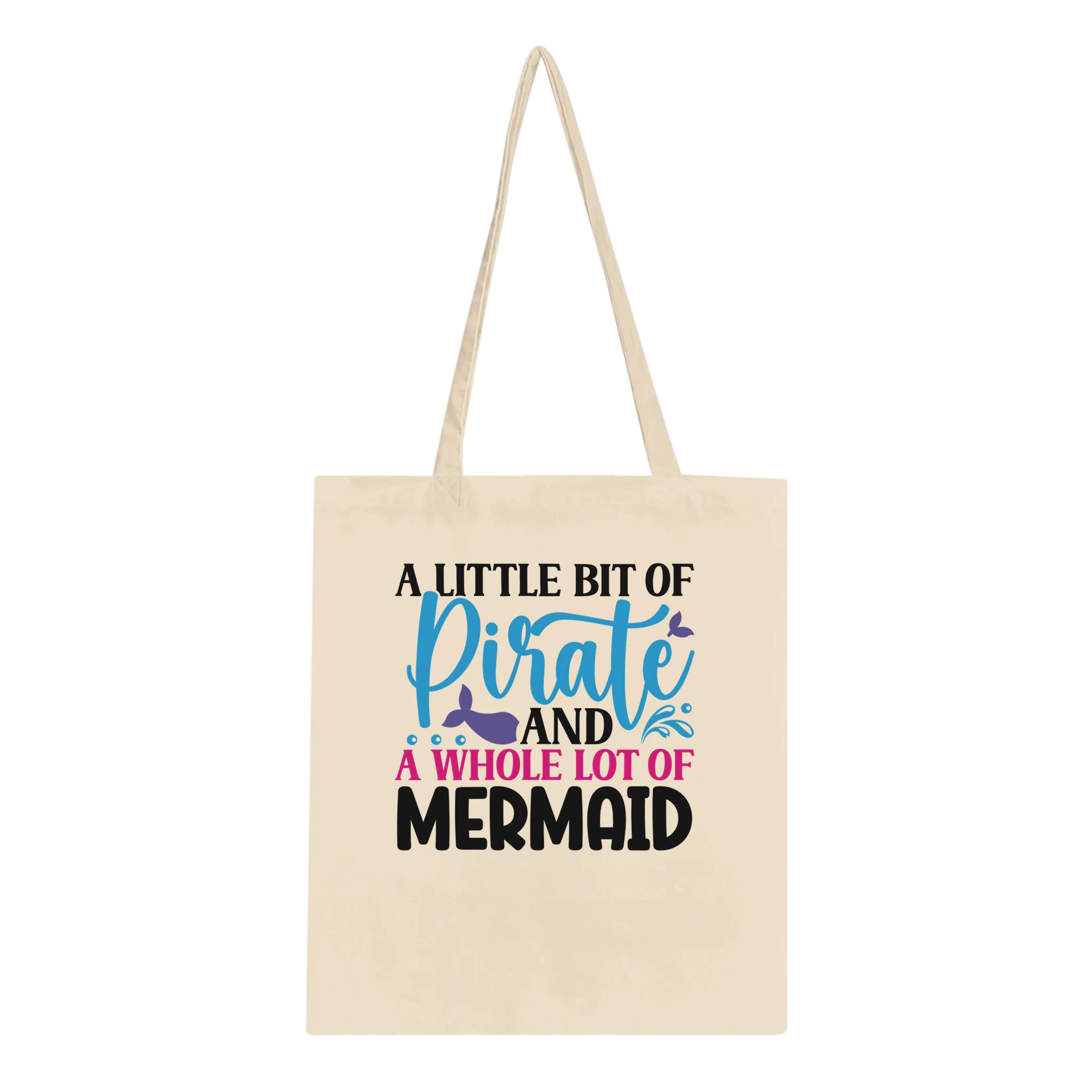 Pirate Mermaid Canvas Tote Bag - All Apparel & Gifts, Funny Quotes, Tote bag