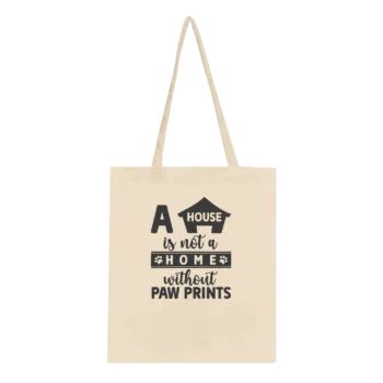 Paw Prints Canvas Tote Bag for Pet Lovers - All Apparel & Gifts, Funny Quotes, Tote bag