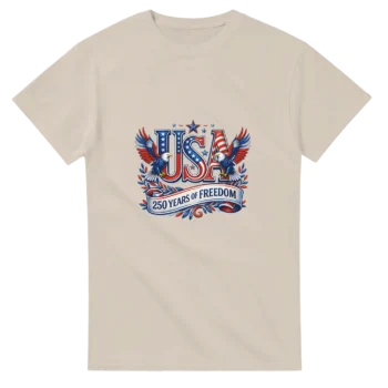 250 Years Freedom Patriotic 1776 2026 T-Shirt - All Apparel & Gifts, 4th of July Patriotic Shirts & Gifts, T-Shirts