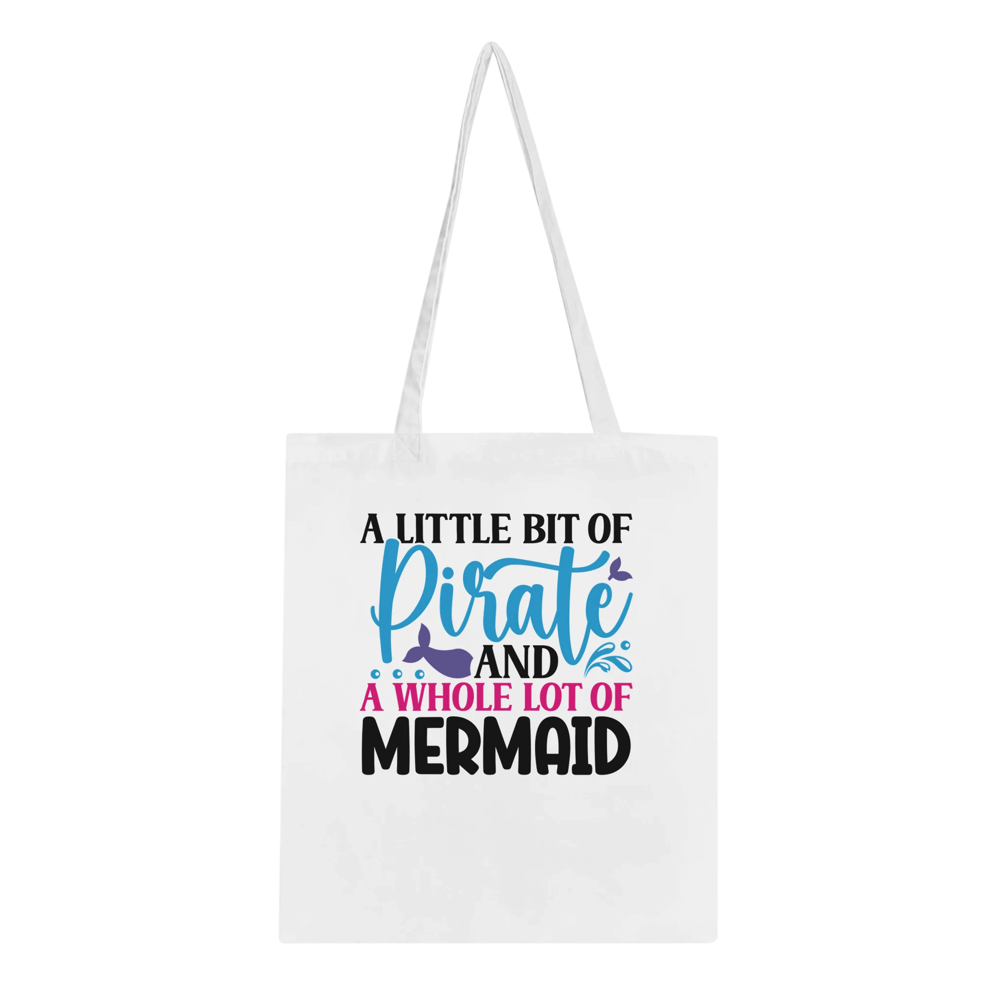 Pirate Mermaid Canvas Tote Bag - All Apparel & Gifts, Funny Quotes, Tote bag
