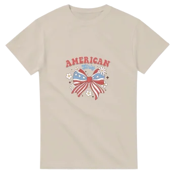 American Girly Graphic T-Shirt | Vibrant Cotton Tee - Patriotic, T-Shirts
