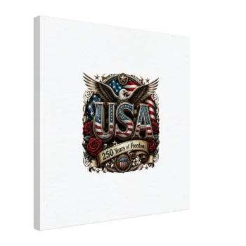250 Years Freedom Patriotic Canvas - 1776 2026 - All Apparel & Gifts, Canvas & Posters, 4th of July Patriotic Shirts & Gifts
