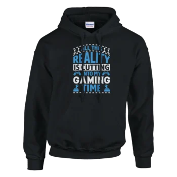 Gaming Reality Pullover Hoodie - Gamer Typography - All Apparel & Gifts, Hoodies, Video & Games
