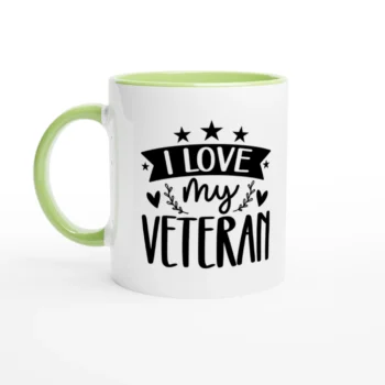 I Love My Veteran SVG 11oz Ceramic Coffee Mug - All Apparel & Gifts, Military, Mugs