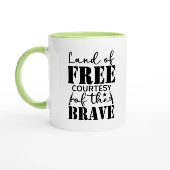 Land of Free Ceramic Coffee Mug - 11oz - All Apparel & Gifts, Military, Mugs