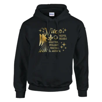 Virgo Gold Hoodie | Celestial Pullover Sweatshirt - All Apparel & Gifts