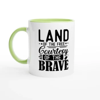 Land of the Free Coffee Mug | Brave Ceramic Cup - All Apparel & Gifts, Military, Mugs