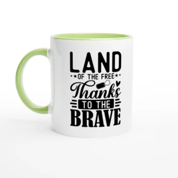 Land of the Free Thanks to the Brave Mug - All Apparel & Gifts, Military, Mugs