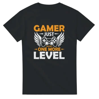Gamer One More Level Typography T-Shirt - All Apparel & Gifts, T-Shirts, Video & Games