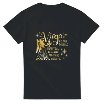 Virgo Gold T-Shirt | Zodiac Graphic Tee - All Apparel & Gifts